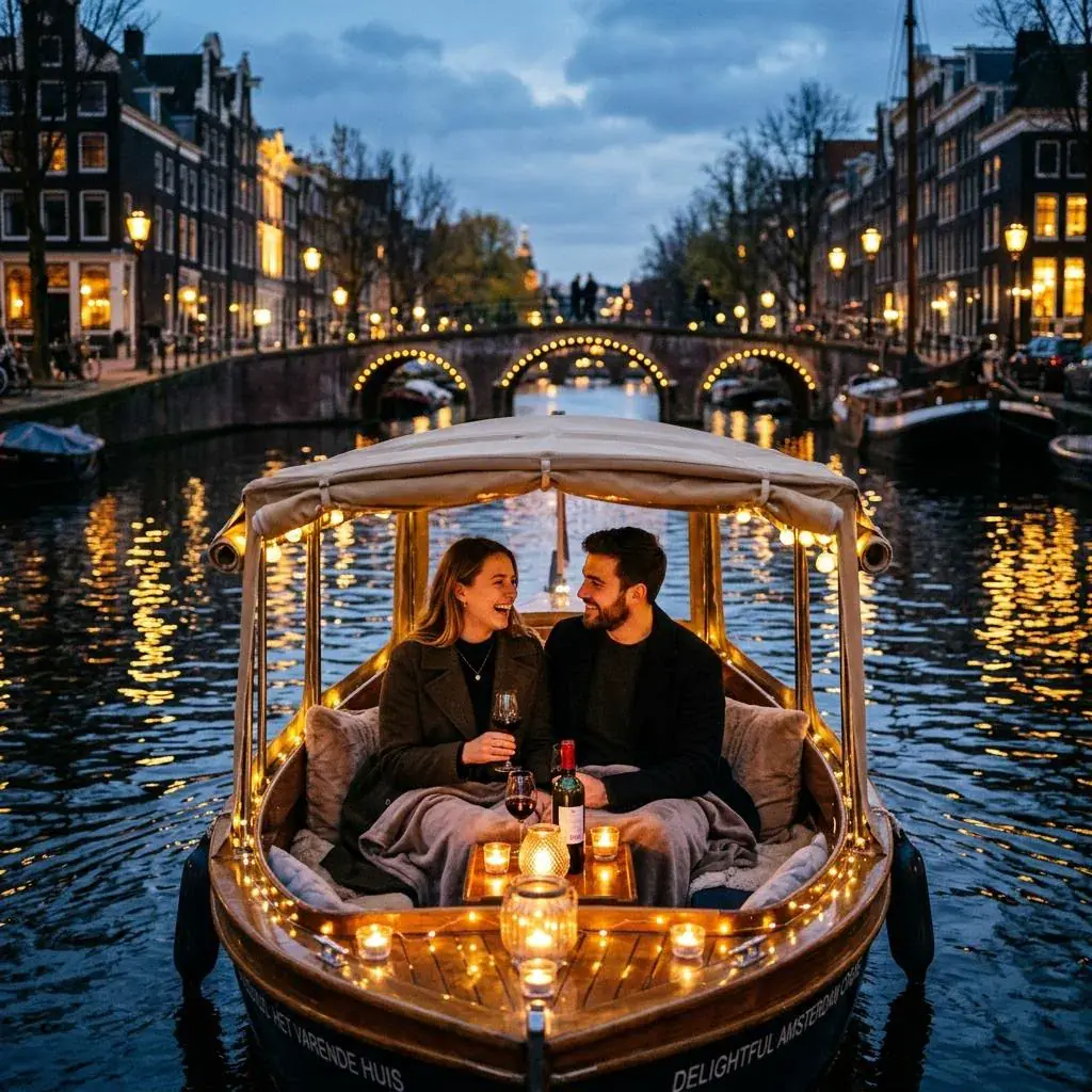 Romantische Abendfahrt Amsterdam: Die schönsten Kanaltouren für Paare 2026